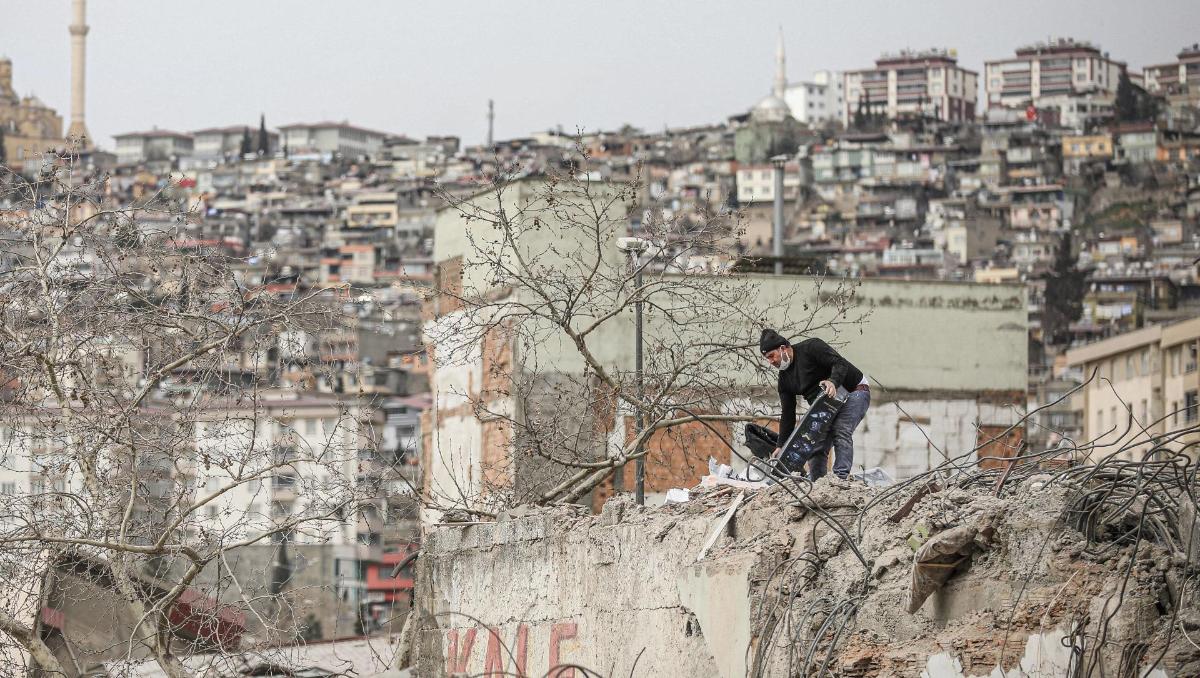 Eine der am schlimmsten vom Erdbeben verwüsteten Städte in der Türkei ist Kahramanmaraş. Zehntausende starben beim Erdbeben am 6. Februar 2023 sowie bei weiteren Nachbeben (Bild vom 25. Februar 2023).