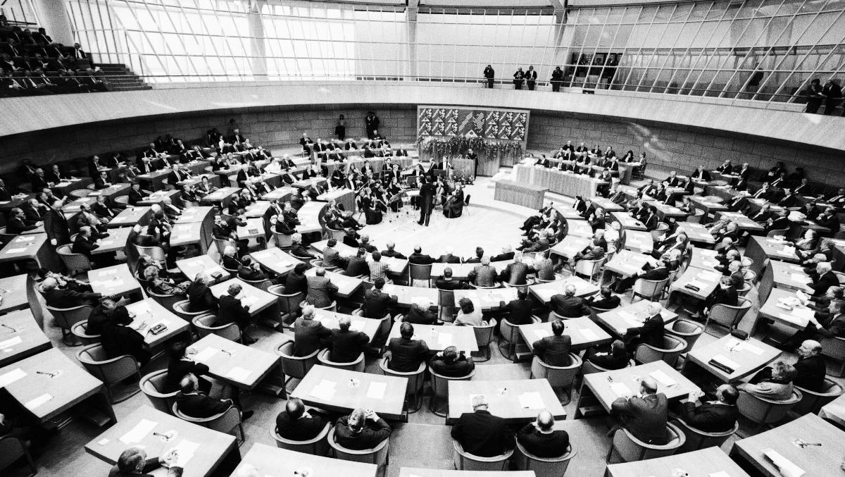 Festakt zur Einweihung des neuen Landtagsgebäudes am 2. Oktober 1988